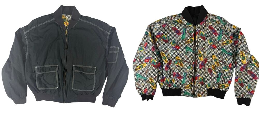 Vintage 90s Women's Medium Lizsport Reversible Golf Jacket Bomber Utility